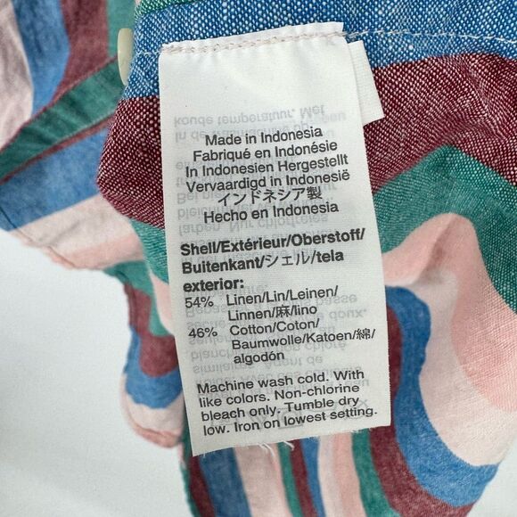 Madewell Central‎ Linen Button Down Shirtdress in Flagstaff Stripe XS - Picture 6 of 8